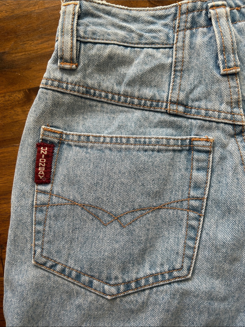 Vintage UNIONBAY 90s Light Blue Denim Cutoff Bermuda Dad Shorts Womens Small - Picture 3 of 8